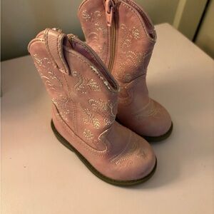 Pink Embroidered Cowboy Boots for Kids